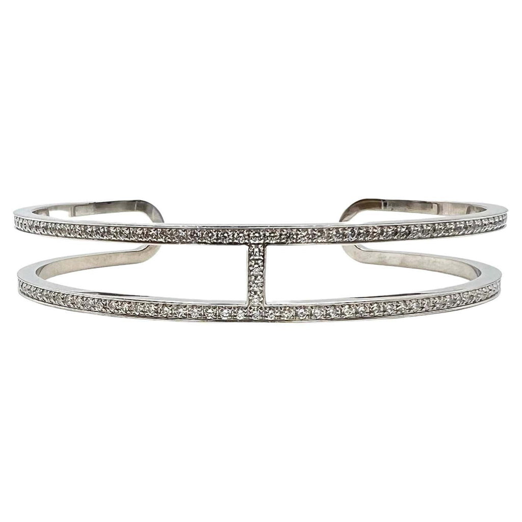 18K Ever Chain D?¡¥ancre Cuff Diamond Hermes Bracelet