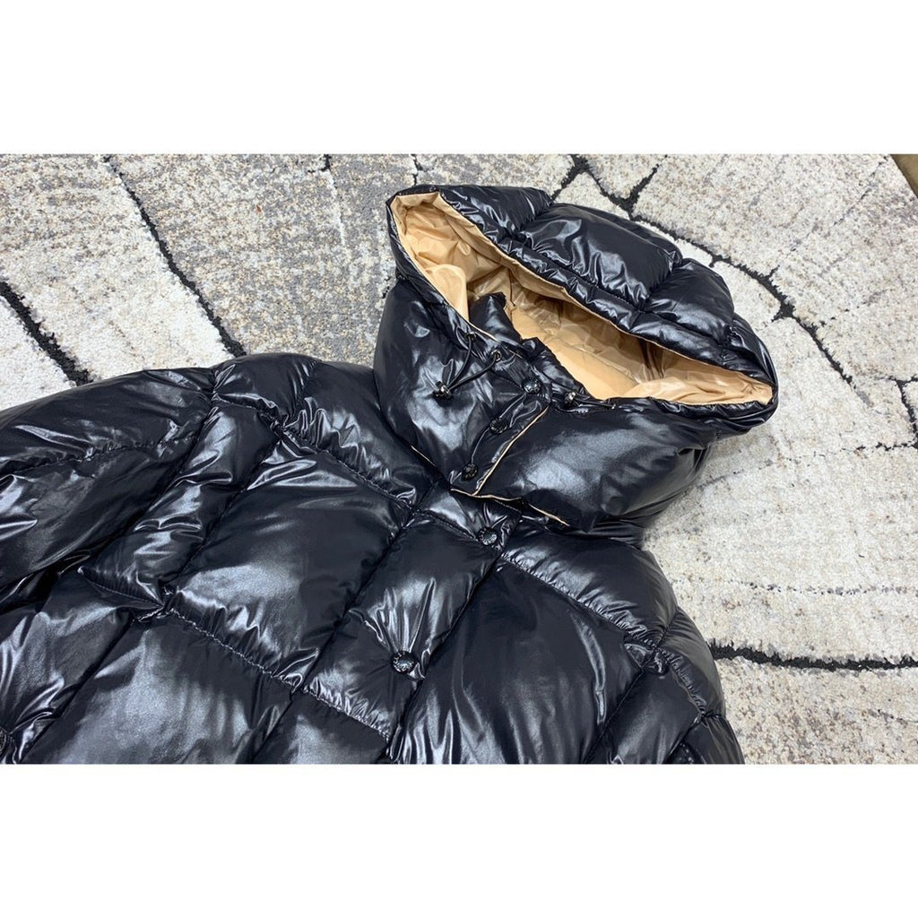 Moncler Reversible Black Beige Long Puffer Coat
