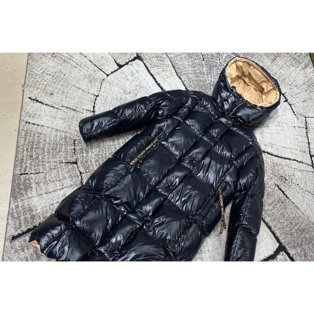 Moncler Reversible Black Beige Long Puffer Coat