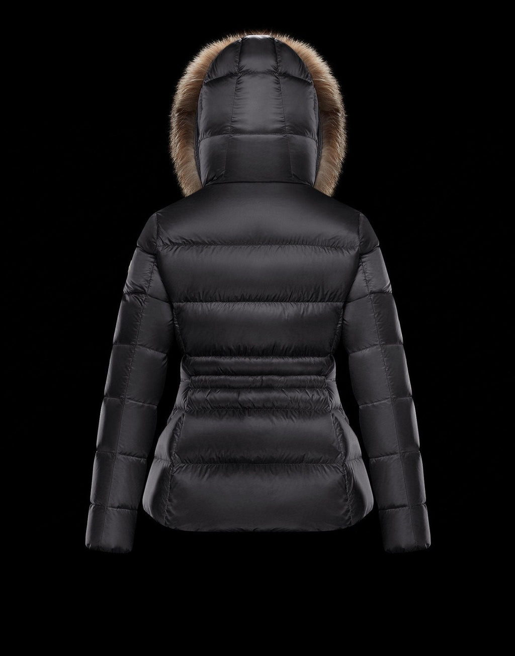 Moncler Fur-Trim Belted Puffer Coat