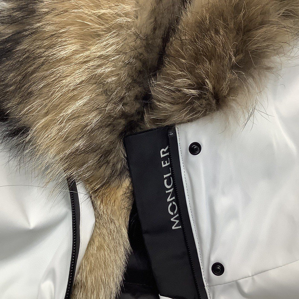 Moncler Belted Fur-Trim Hooded Coat