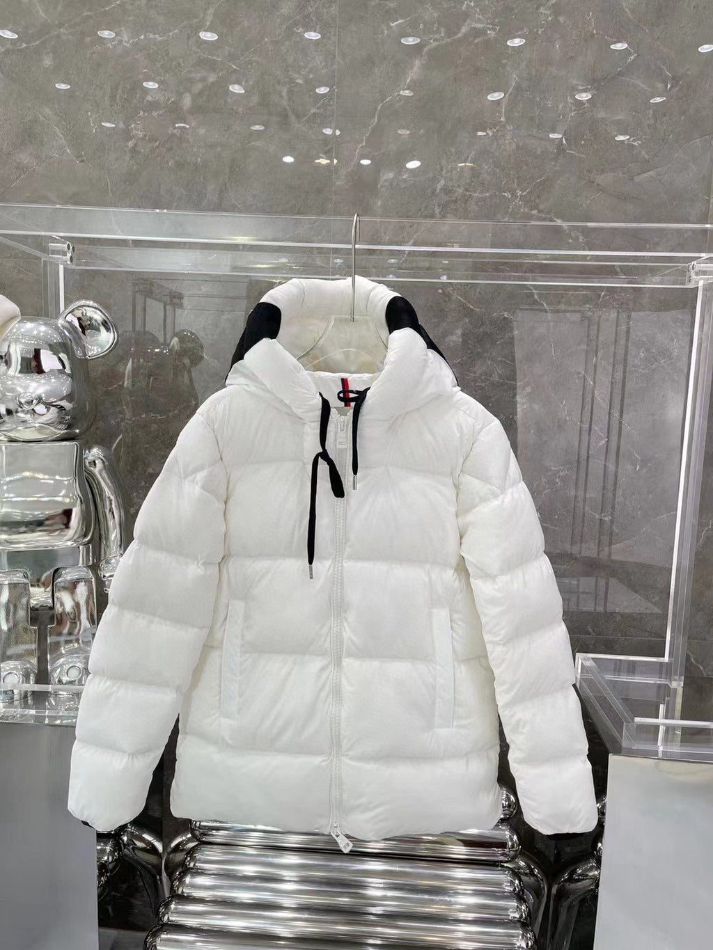 Moncler Hood-Print Hooded Puffer Coat