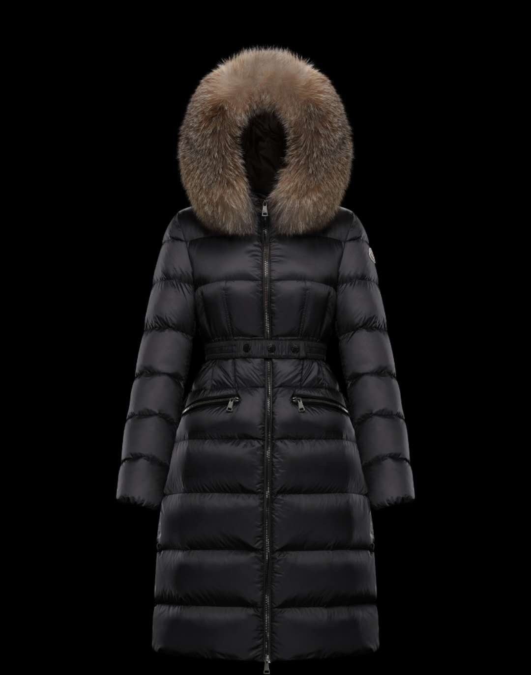 Moncler Long Belted Puffer Coat