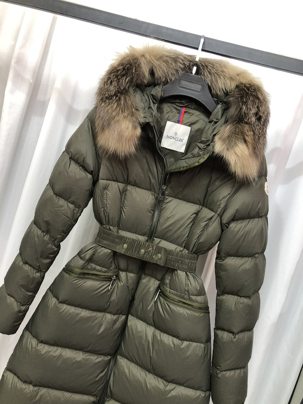Moncler Long Belted Puffer Coat