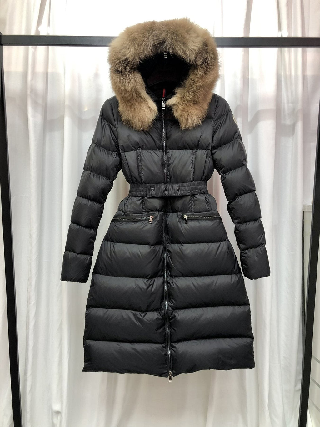 Moncler Long Belted Puffer Coat