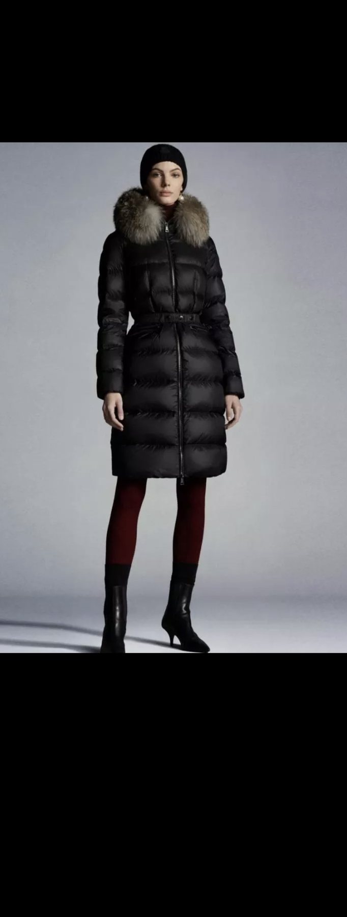 Moncler Long Belted Puffer Coat