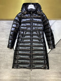 Moncler Women's Black Hooded Long Down Coat