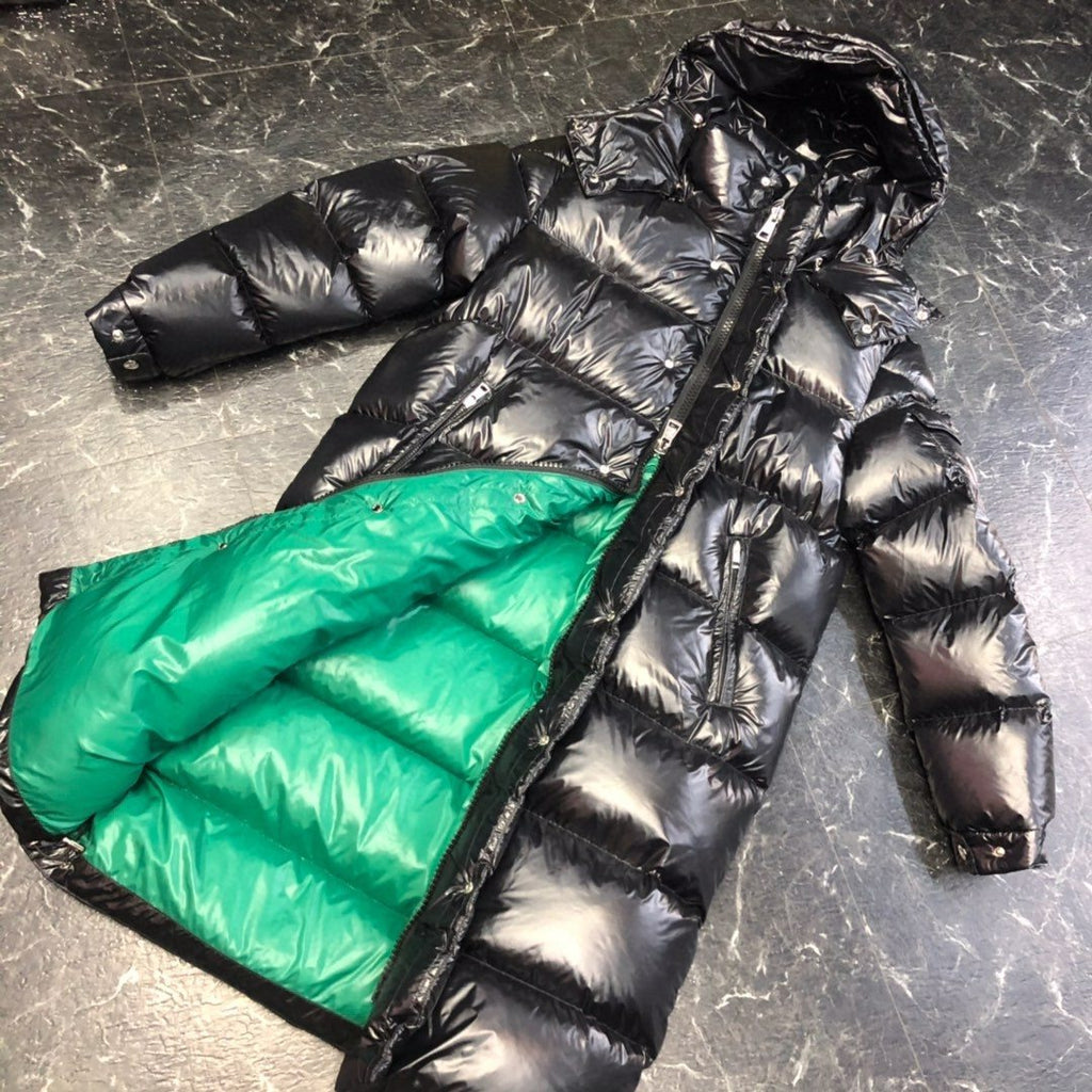 Moncler Glossy Hooded Long Down Coat