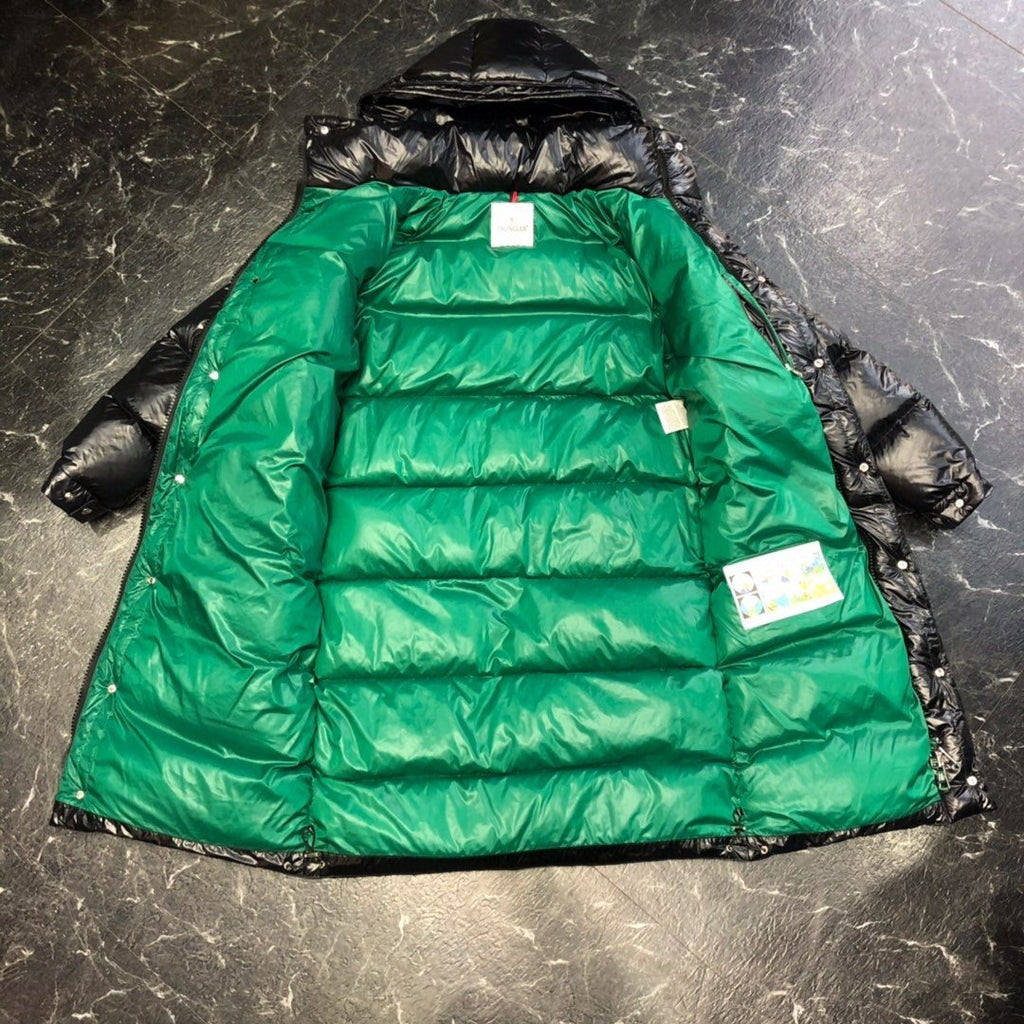 Moncler Glossy Hooded Long Down Coat
