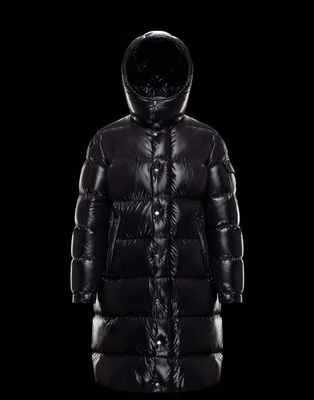 Moncler Glossy Hooded Long Down Coat