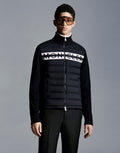 Moncler Men's Black Quilted Knit-Sleeve Down Jacket