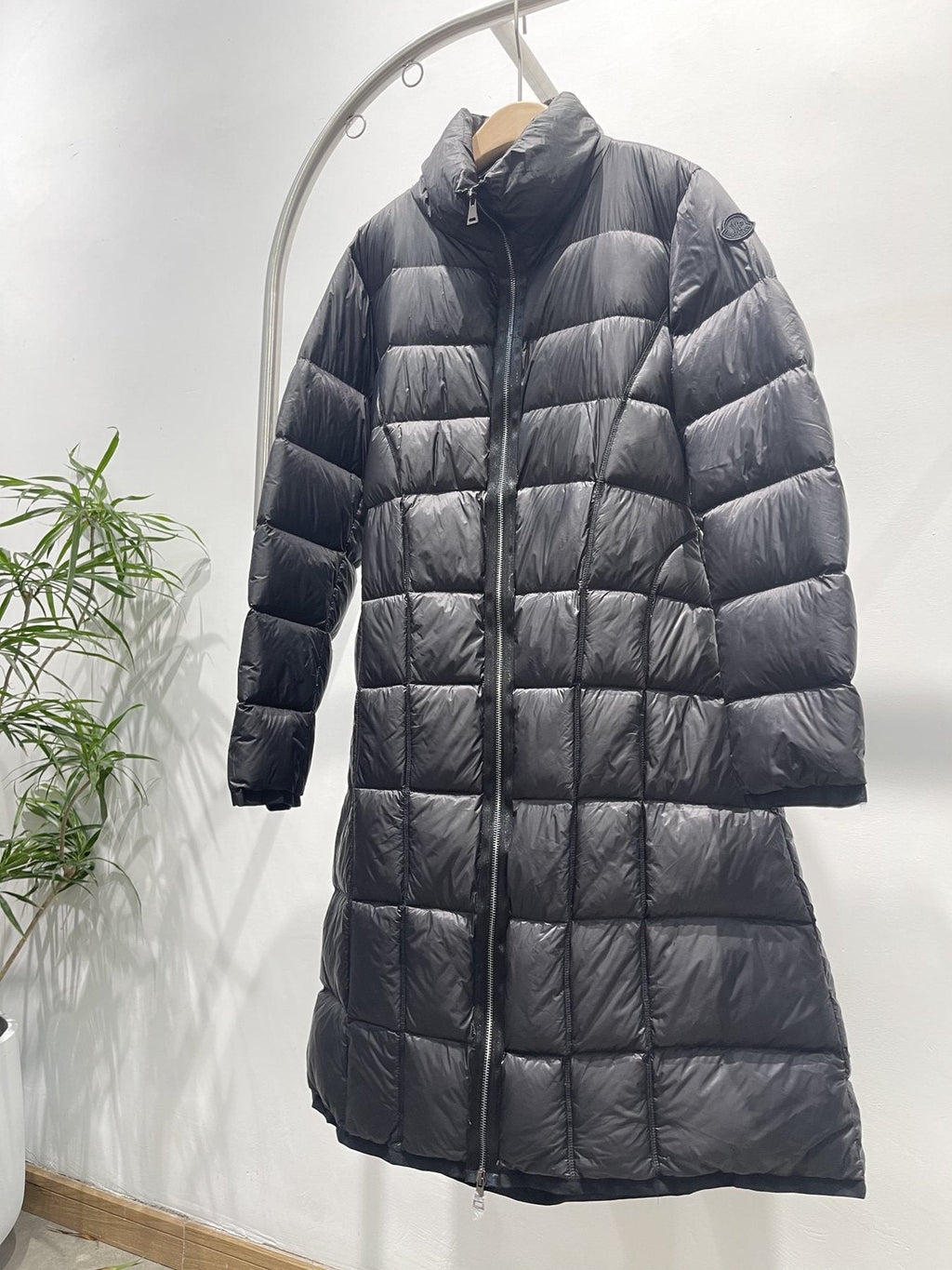 Moncler Women's Long Black Quilted Down Coat