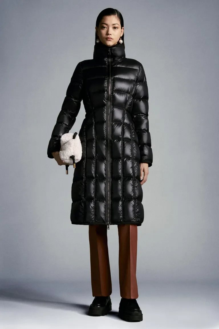 Moncler Women's Long Black Quilted Down Coat