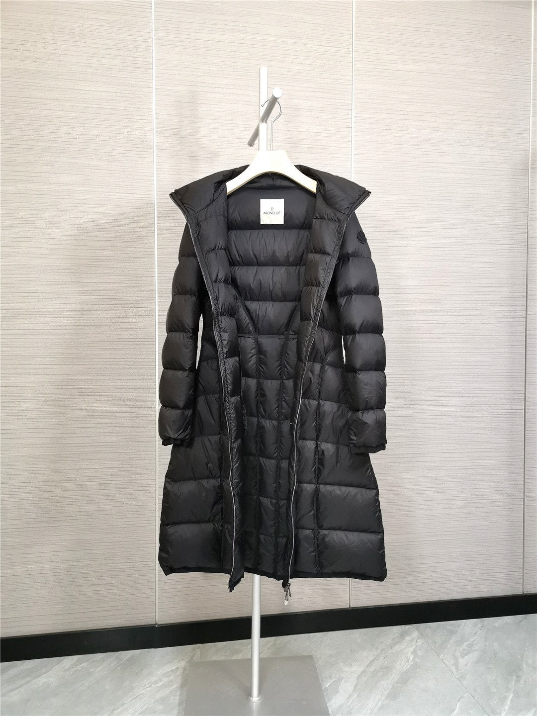 Moncler Women's Long Black Quilted Down Coat
