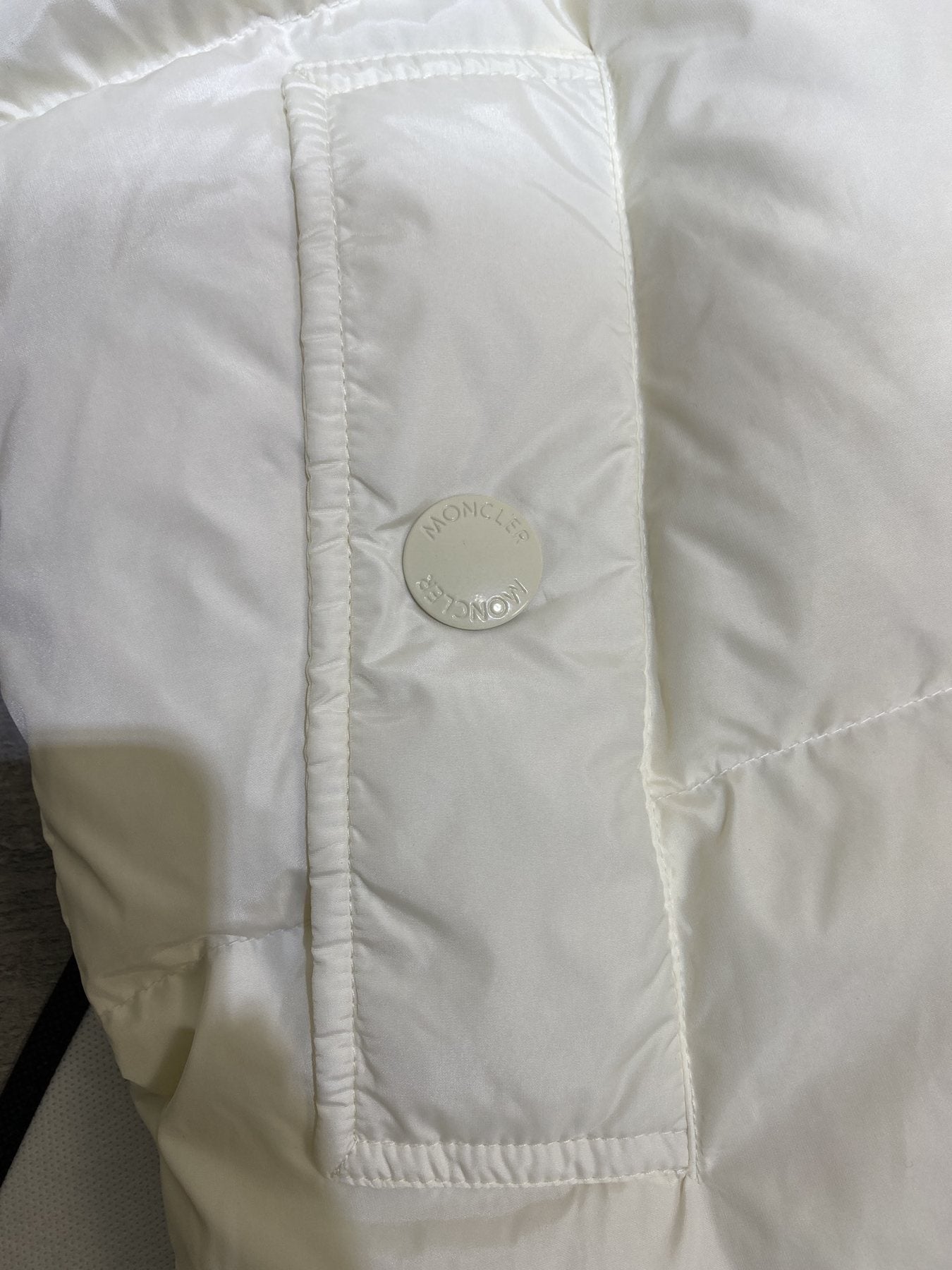 Moncler Women's Long Hooded Fur-Trim Down Coat
