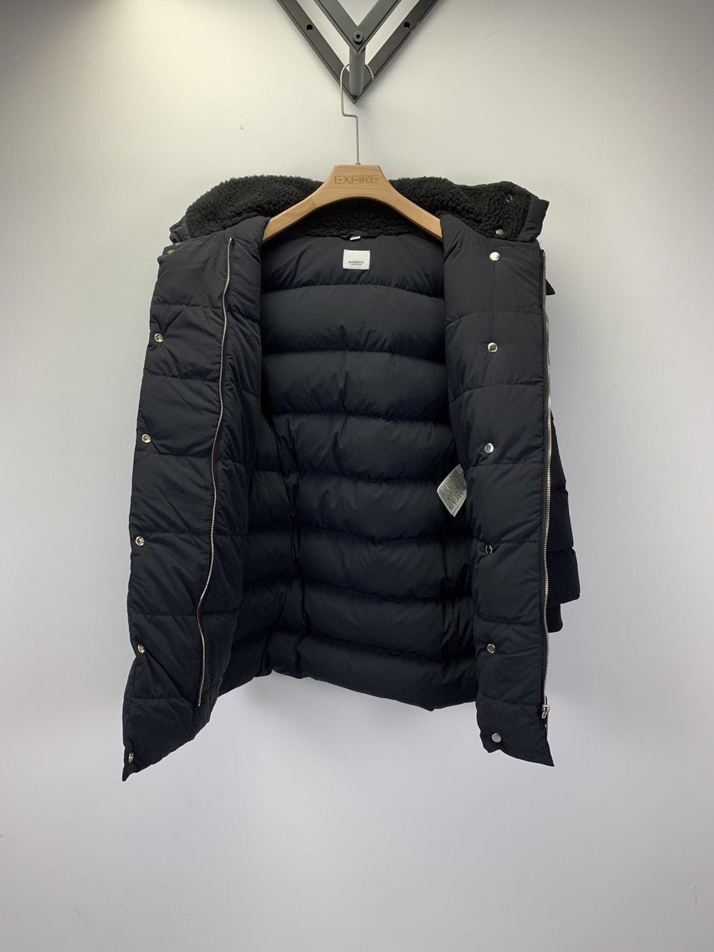 Burberry Women's Black Belted Hooded Long Down Jacket