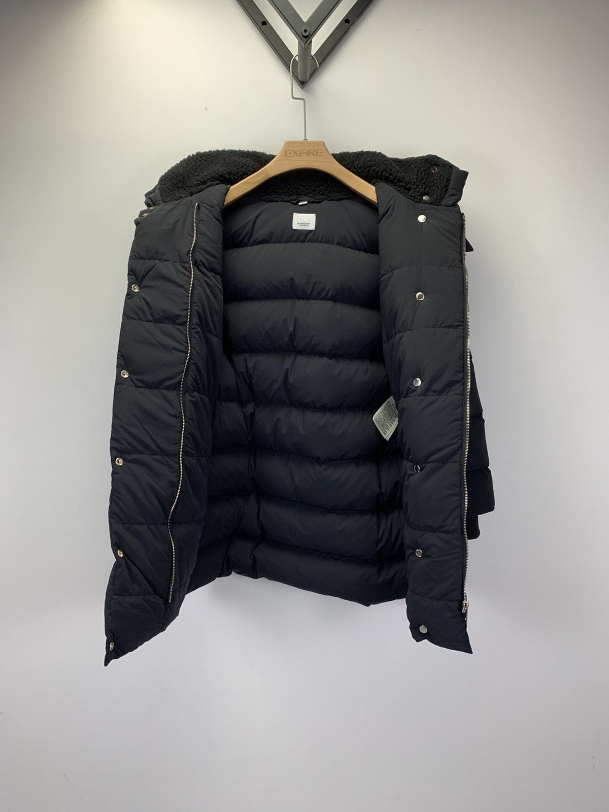 Burberry Women's Black Belted Hooded Long Down Jacket
