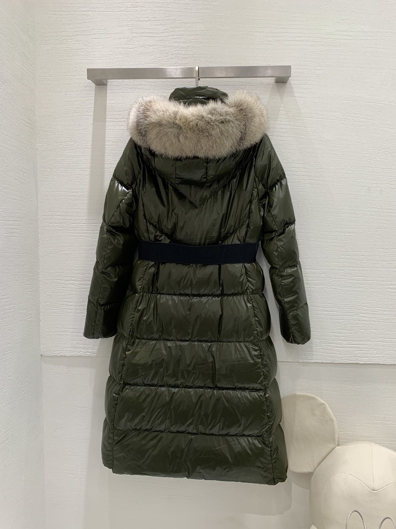 Moncler Women¡¯s Long Down Jacket with Fur-Trim Hood