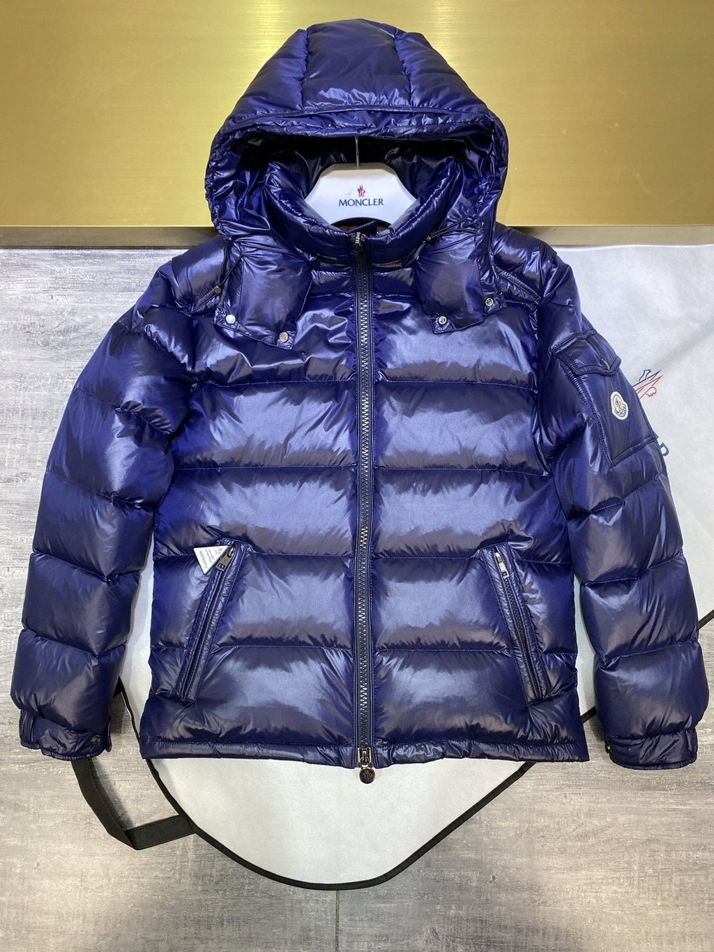 Moncler Glossy Hooded Short Down Coat
