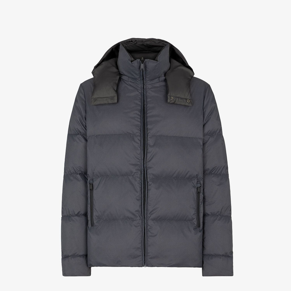 Fendi Grey Quilted Hooded Puffer Jacket