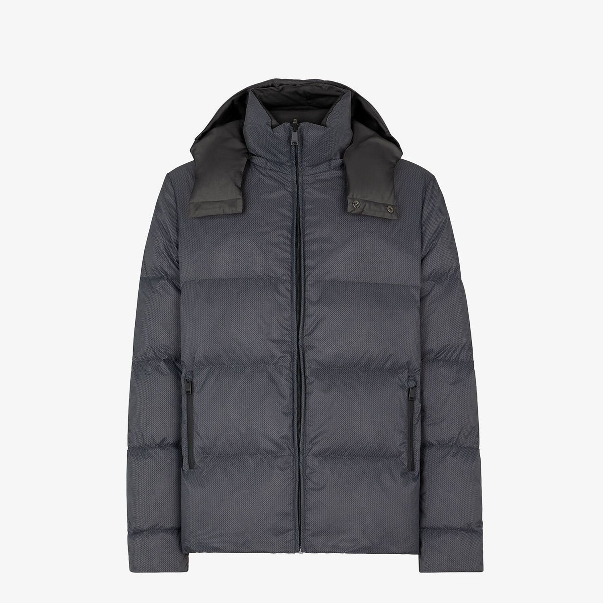 Fendi Grey Quilted Hooded Puffer Jacket