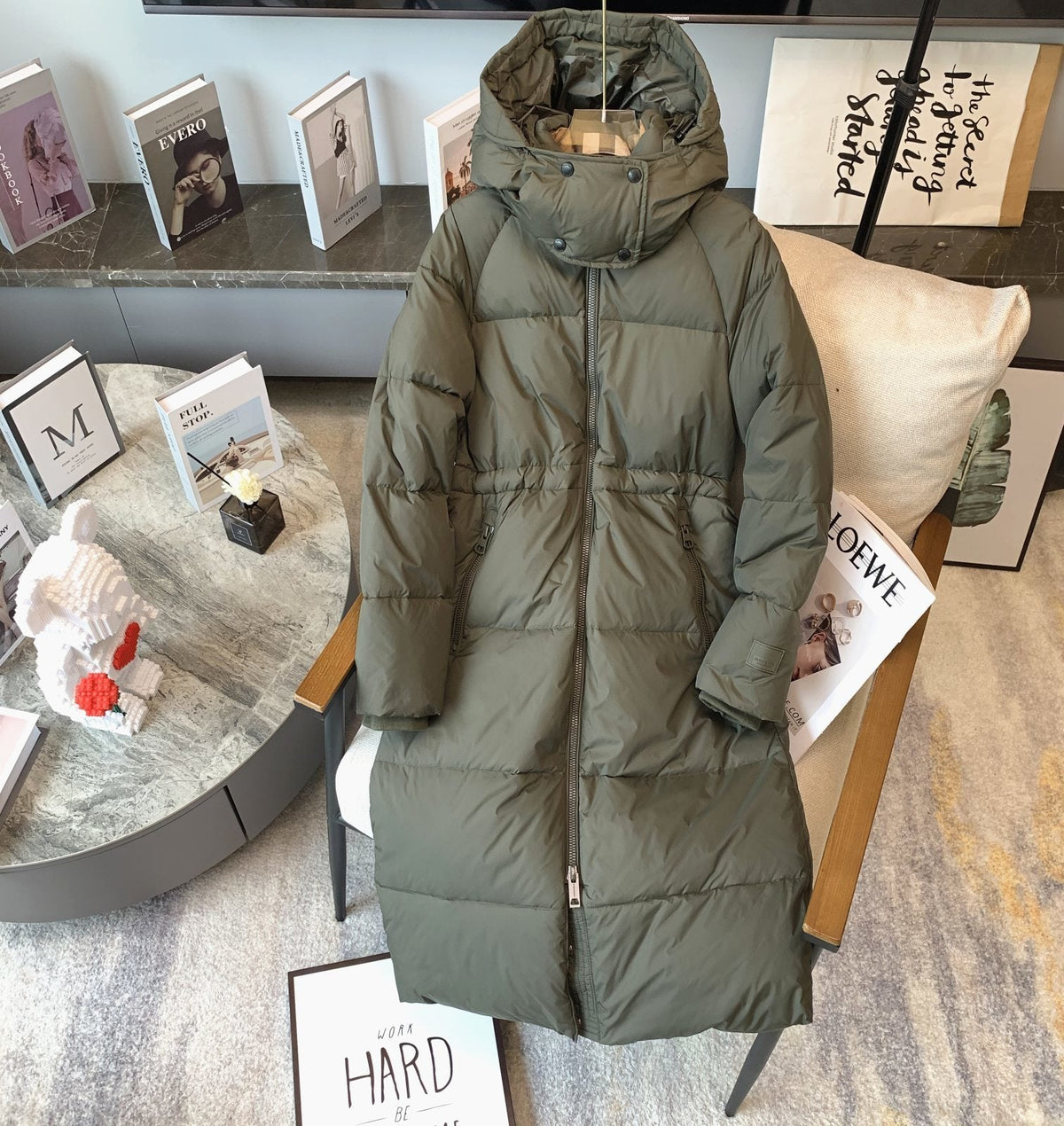 Burberry Women's Hooded Long Down Jacket