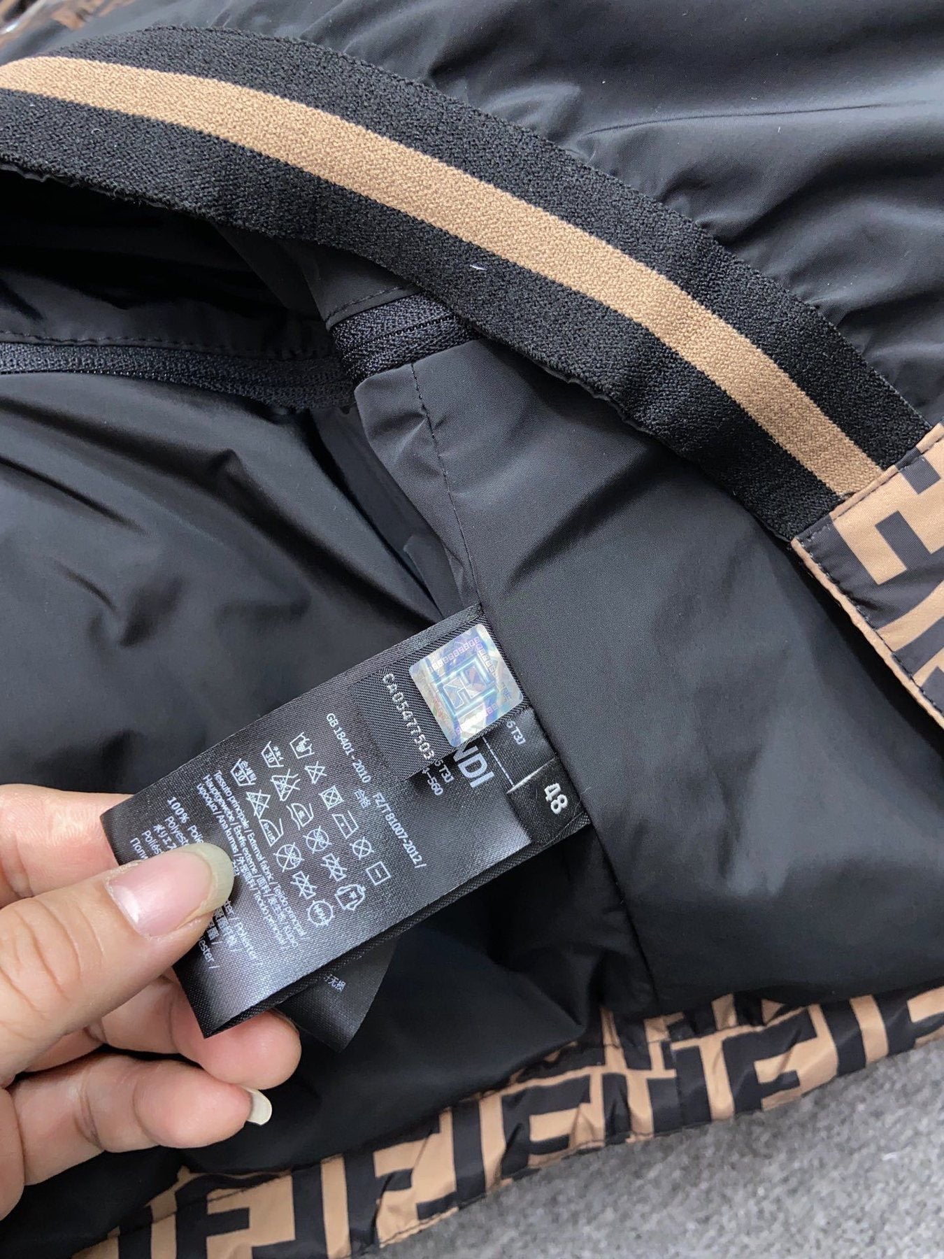 Fendi Brown Monogram Hooded Puffer Jacket