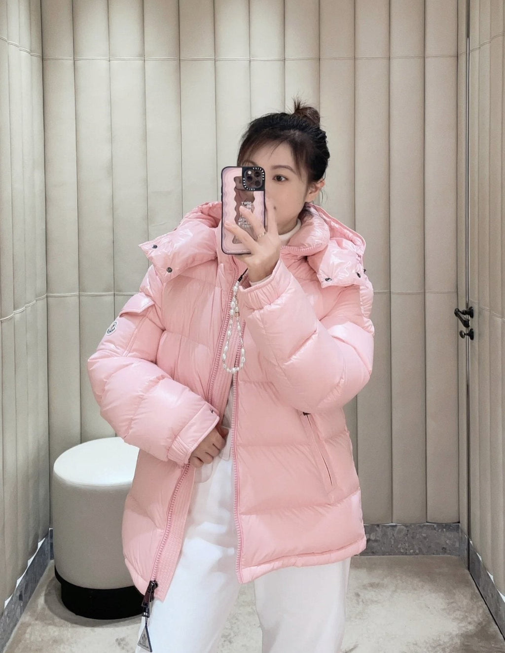 Moncler Maire Hooded Glossy Puffer Coat
