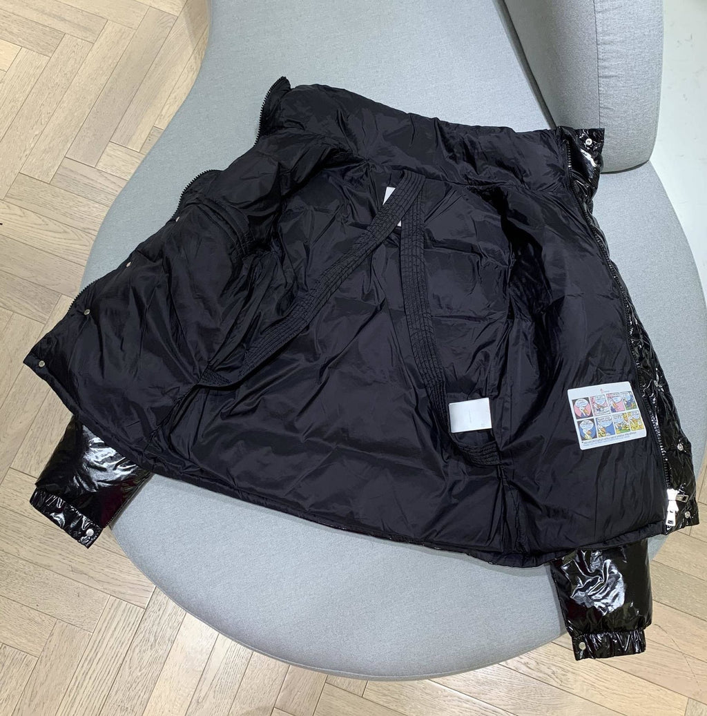 Moncler Women's Glossy Stand-Collar Short Puffer Coat