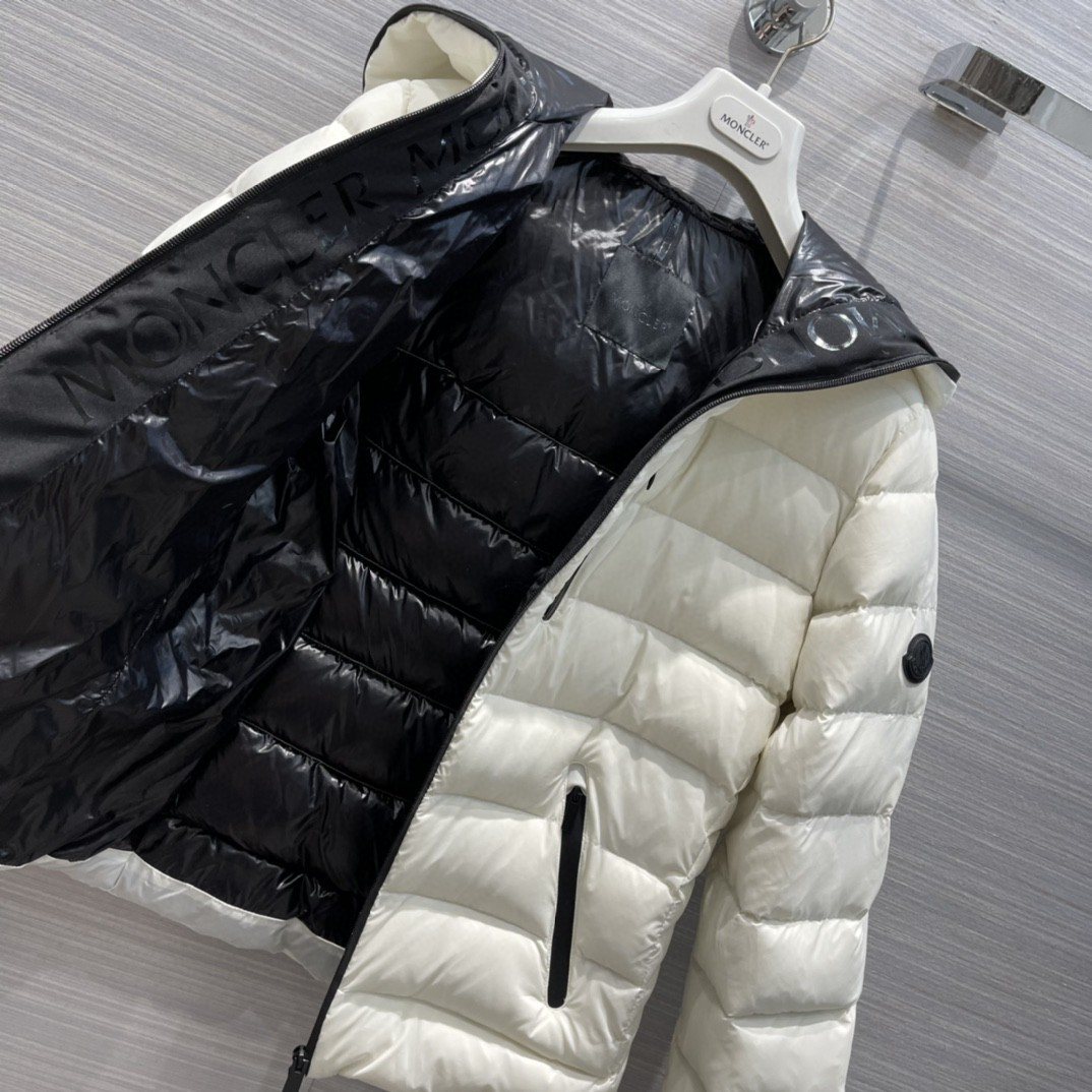Moncler Women's Reversible Hooded Letter Graphic Puffer Coat