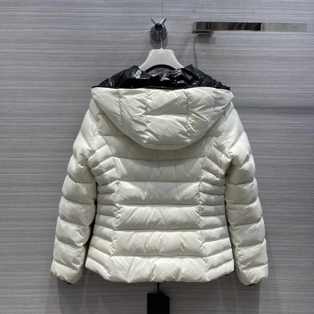 Moncler Women's Reversible Hooded Letter Graphic Puffer Coat