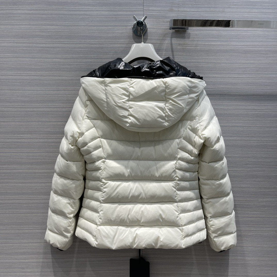 Moncler Women's Reversible Hooded Letter Graphic Puffer Coat
