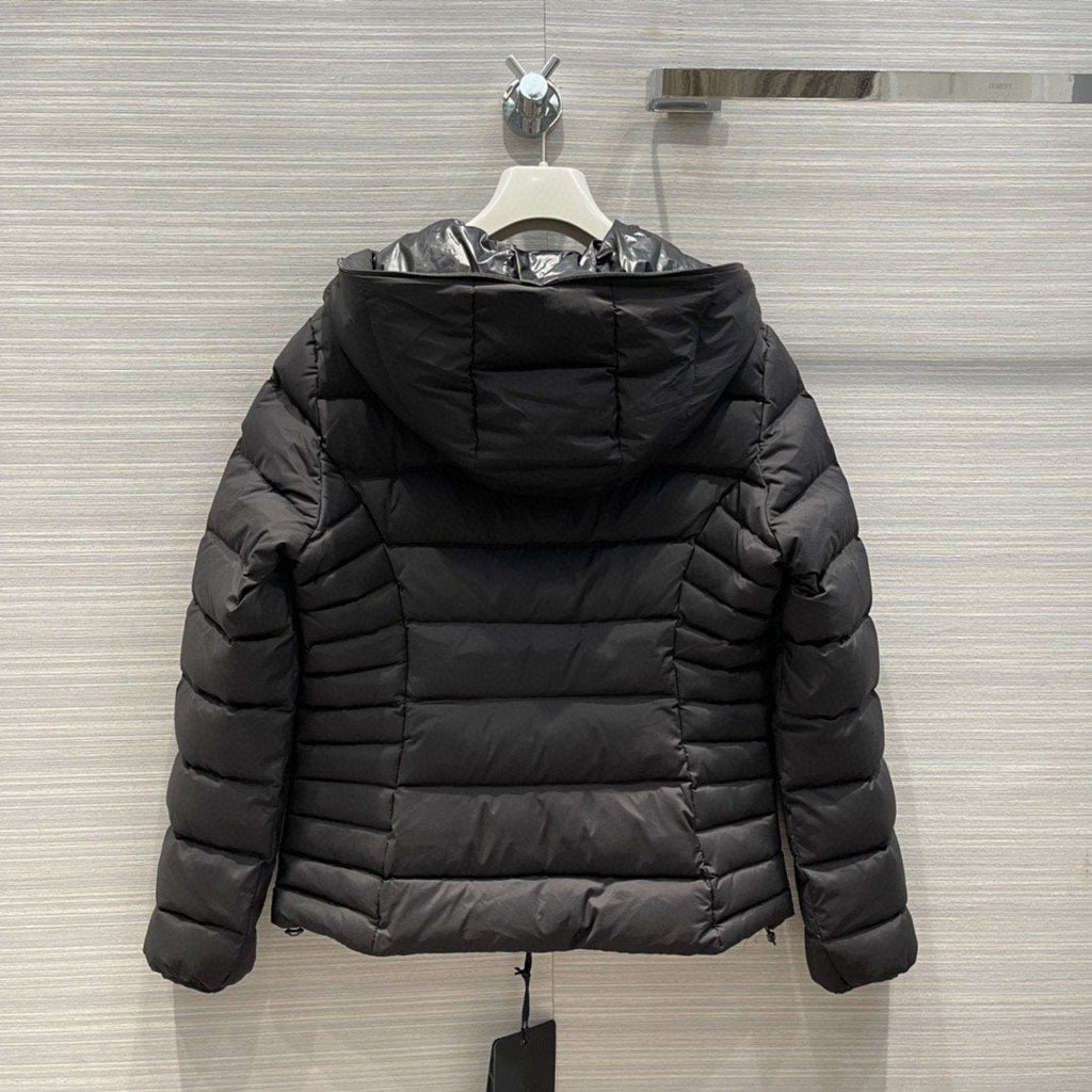 Moncler Women's Reversible Hooded Letter Graphic Puffer Coat
