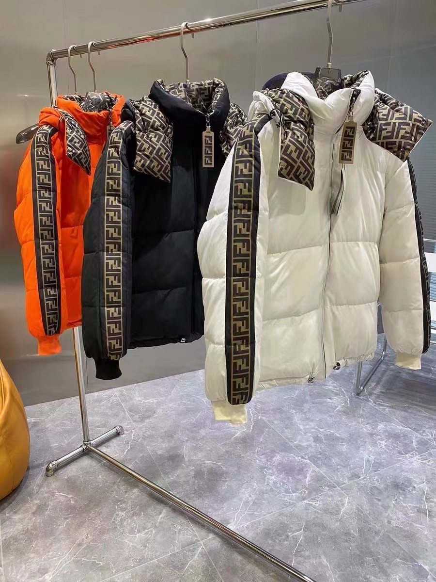 Fendi Reversible Monogram Hooded Puffer Jacket