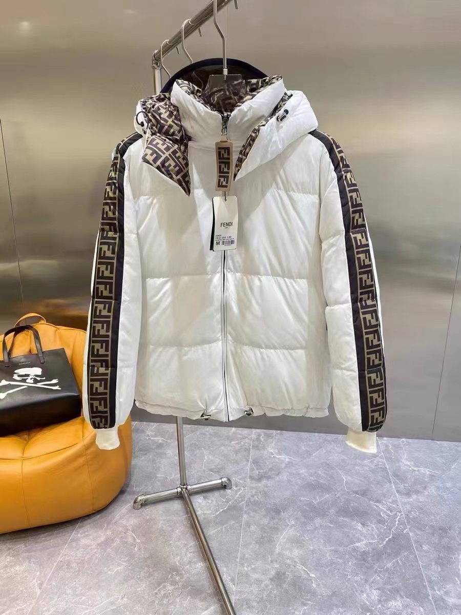 Fendi Reversible Monogram Hooded Puffer Jacket
