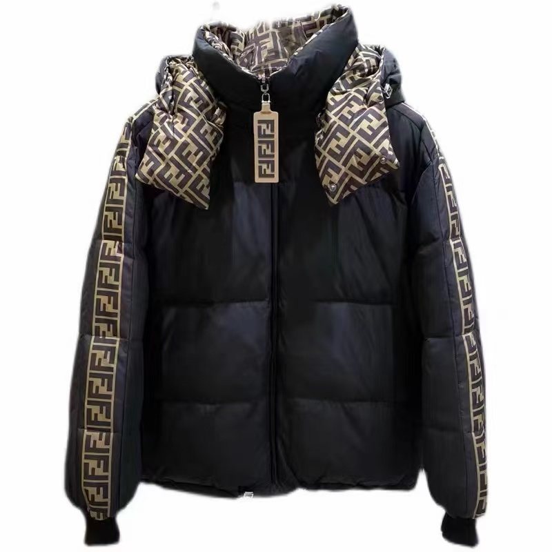 Fendi Reversible Monogram Hooded Puffer Jacket