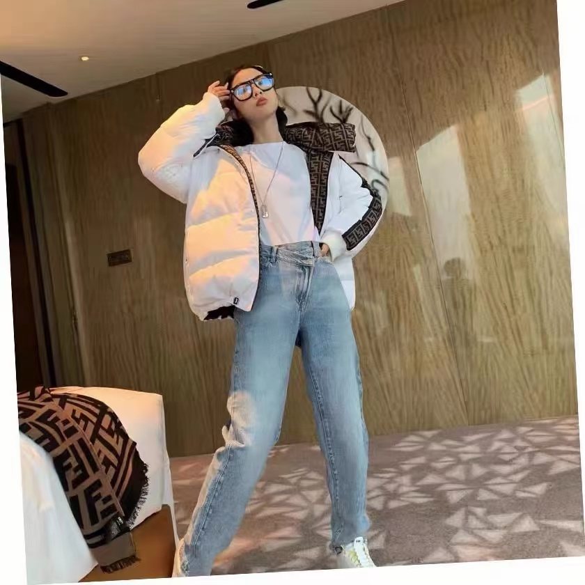 Fendi Reversible Monogram Hooded Puffer Jacket