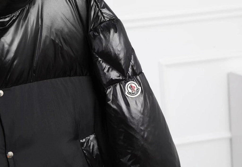 Moncler Black Glossy Quilted Puffer Coat