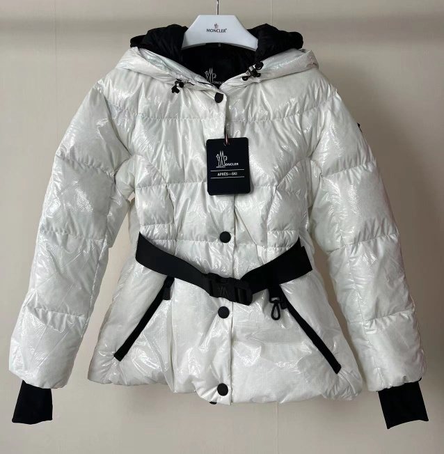 Moncler Women's Glossy Belted Hooded Puffer Coat