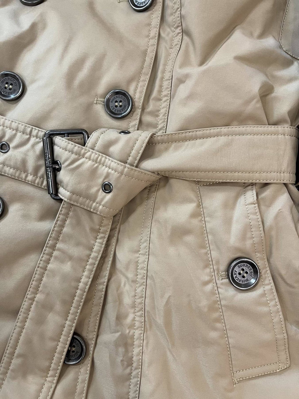 Burberry Fur-Trim Hooded Long Down Jacket