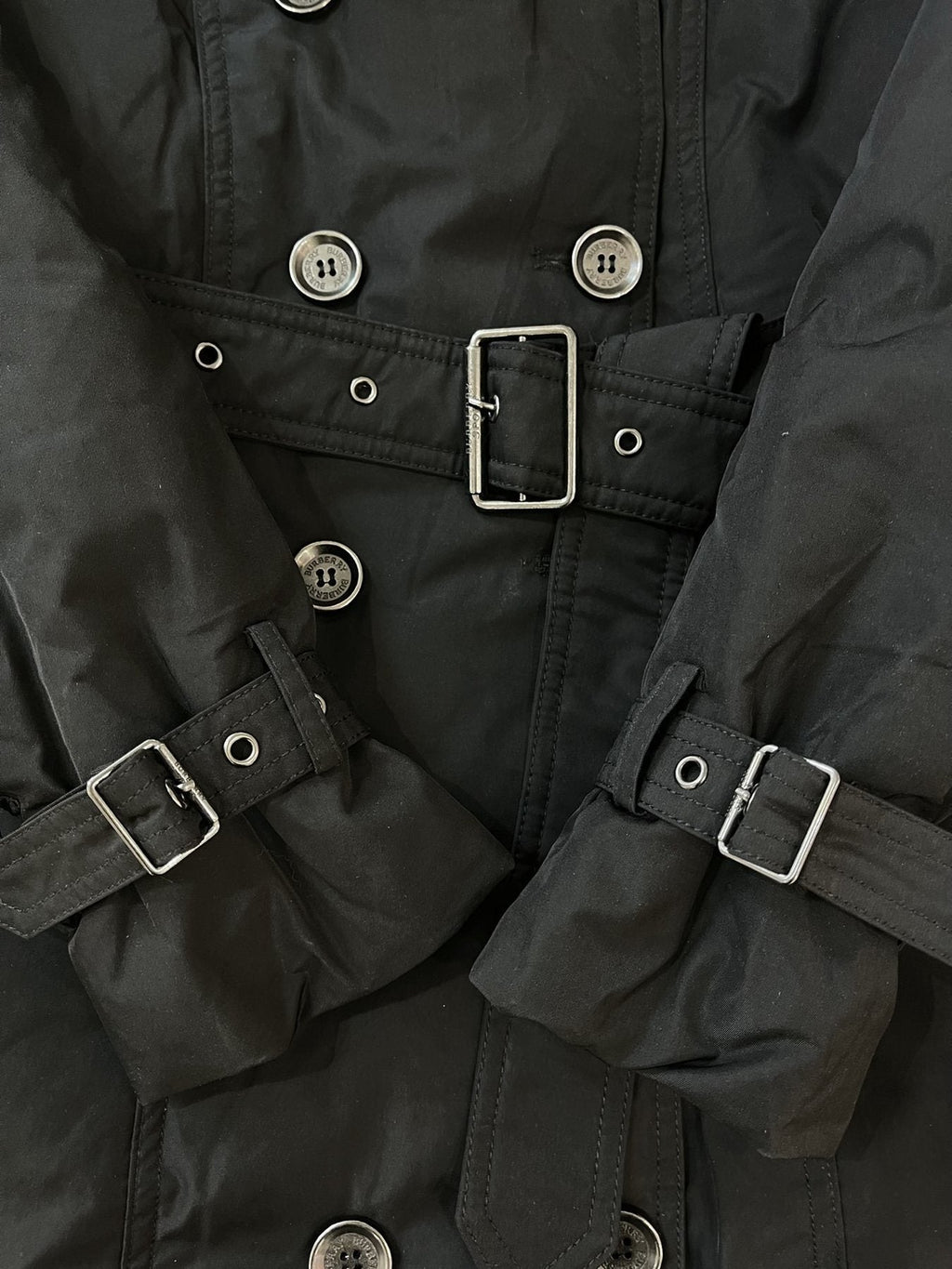 Burberry Fur-Trim Hooded Long Down Jacket