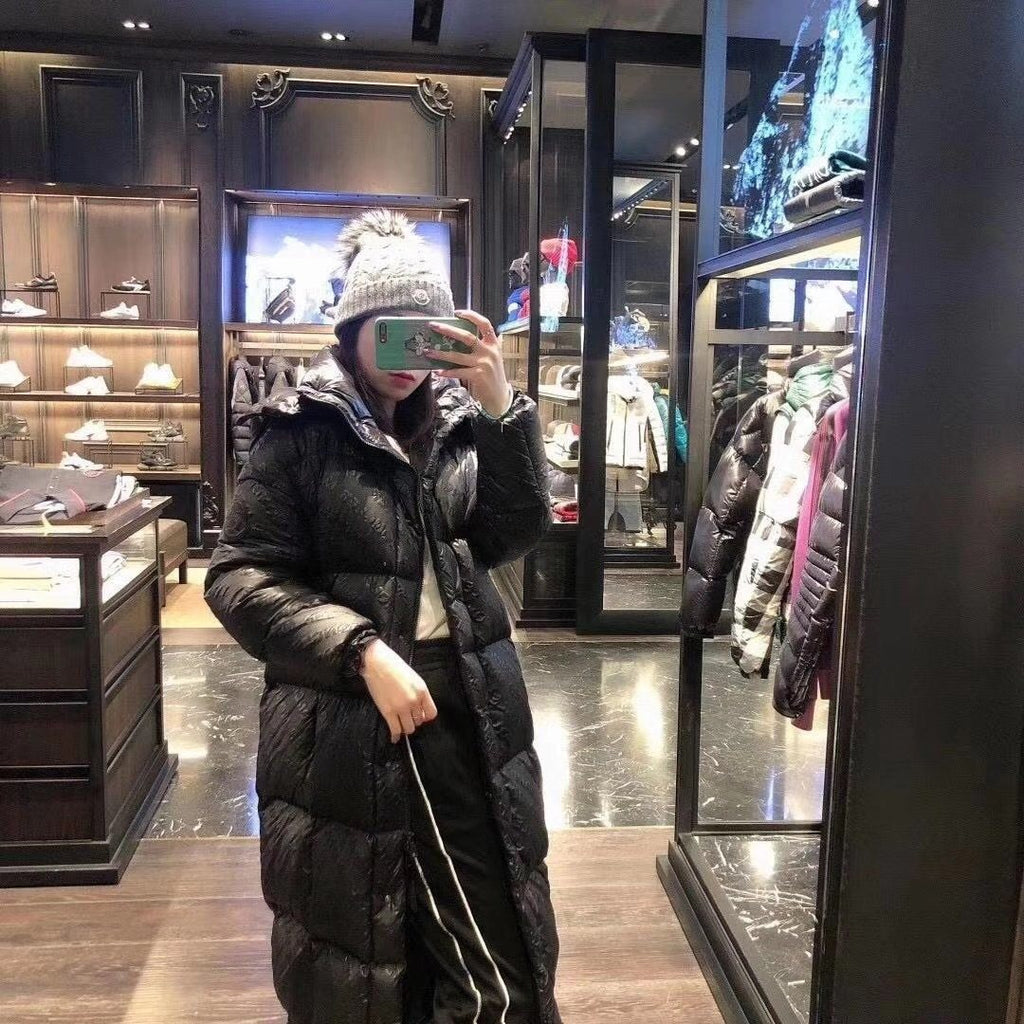 Moncler Women's All-Over Print Long Down Coat