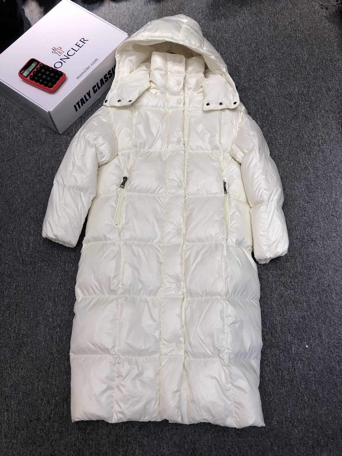 Moncler Women's All-Over Print Long Down Coat