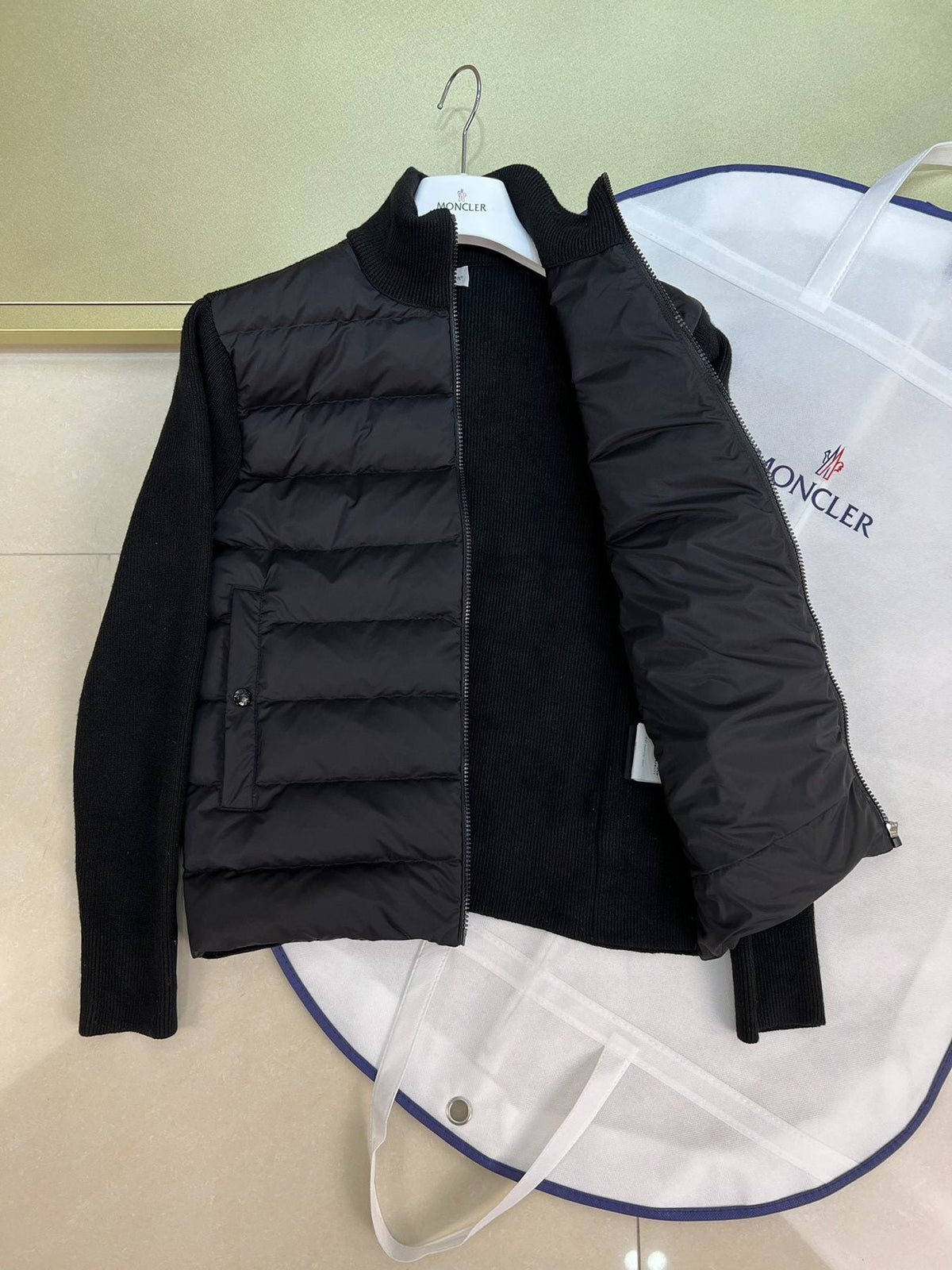 Moncler Knit Sleeve Down Jacket