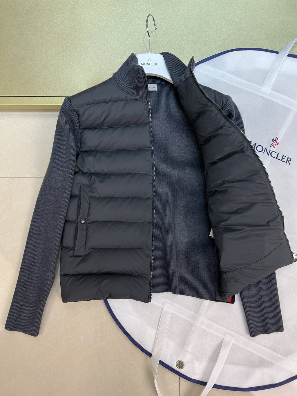 Moncler Knit Sleeve Down Jacket