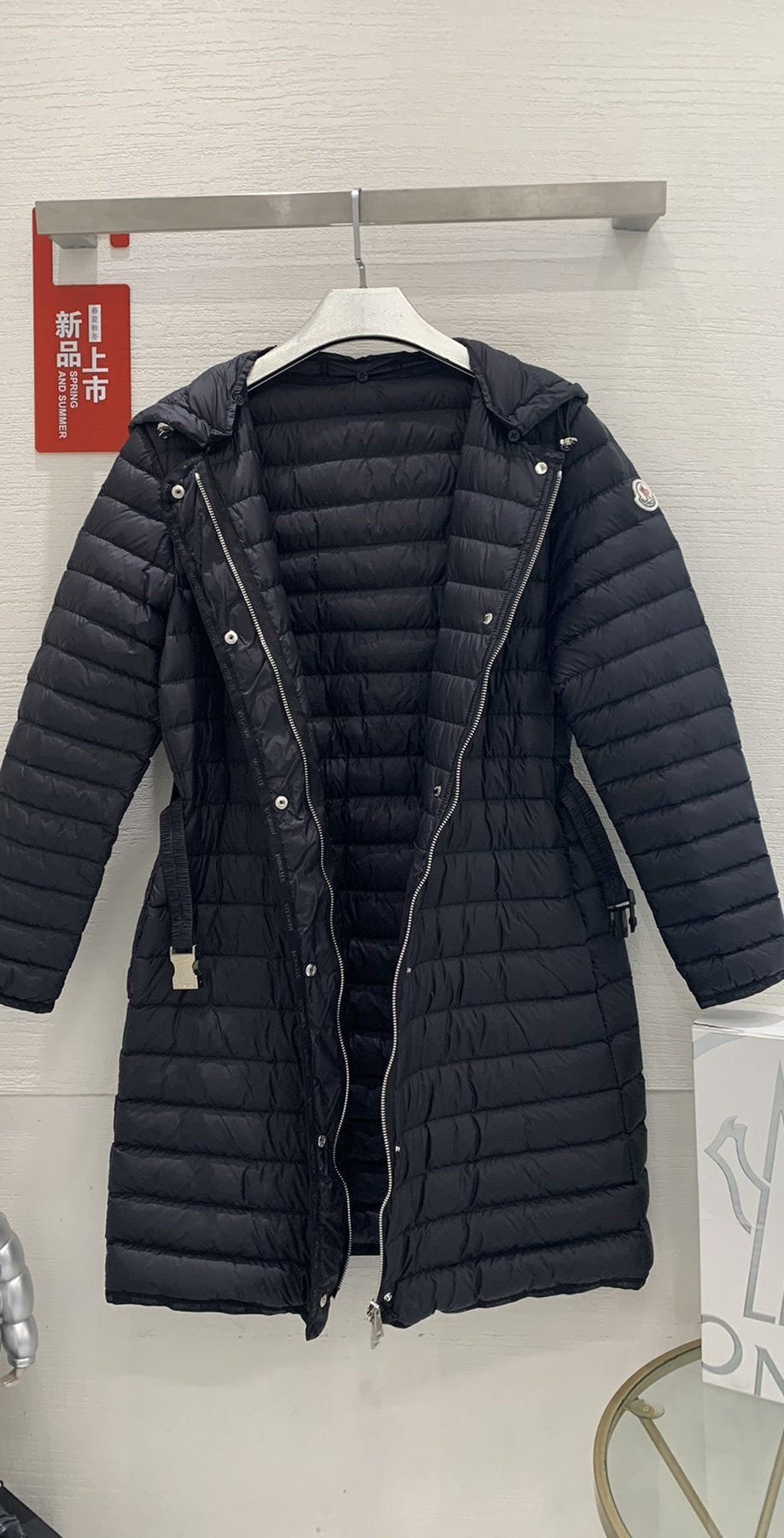 Moncler Women¡¯s Belted Hooded Long Down Coat