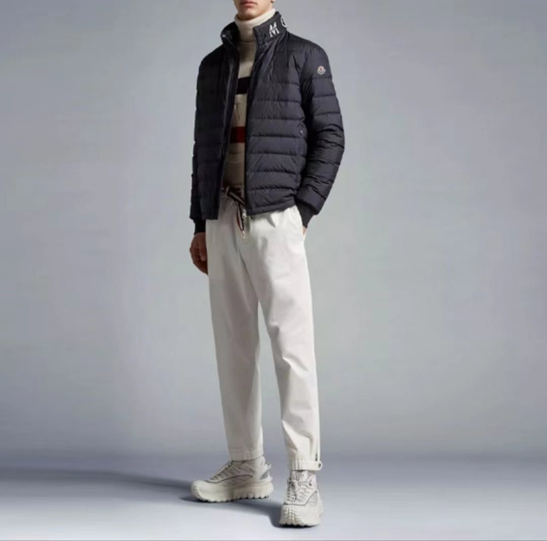 Moncler Black Quilted Zip-Front Puffer Coat