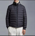 Moncler Black Quilted Zip-Front Puffer Coat