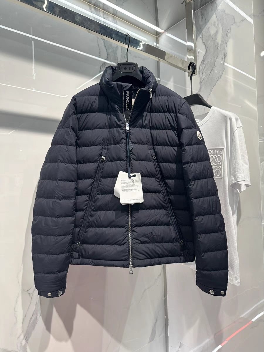 Moncler Black Stand-Collar Quilted Puffer Coat