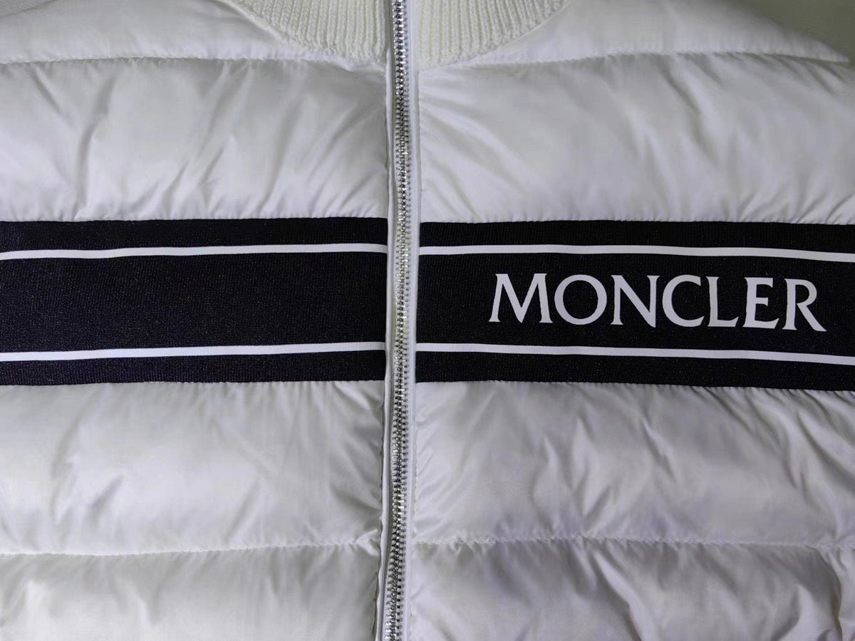 Moncler Quilted Knit-Sleeve Down Jacket